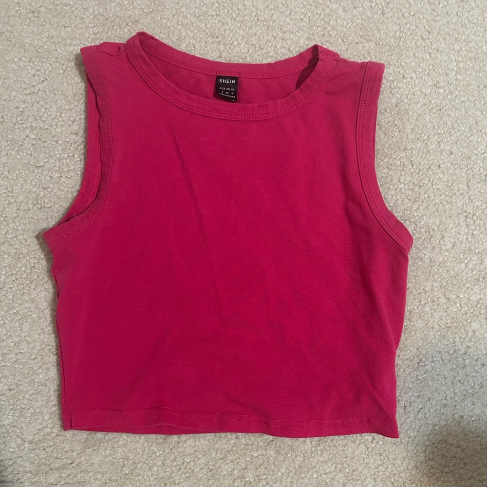 Pink Sleeveless Crop Top